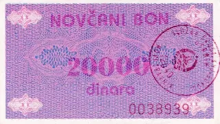 Bosnia and Herzegovina 20.000 Dinara, 1992 obverse
